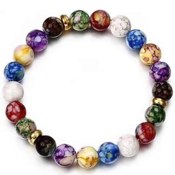 Volcanic Stone Colorful 7 Chakra Energy Bracelet - Picture 15 of 15